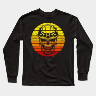 Skull Civil Engineering Construction Worker Retro Long Sleeve T-Shirt